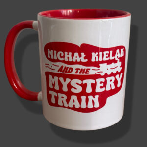 Kubek czerwono biały z logo